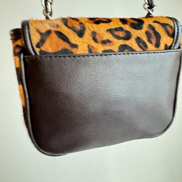 Banana Republic Animal Print Cow skin Little Crossbody Bag on Chain - Picture 4 of 7